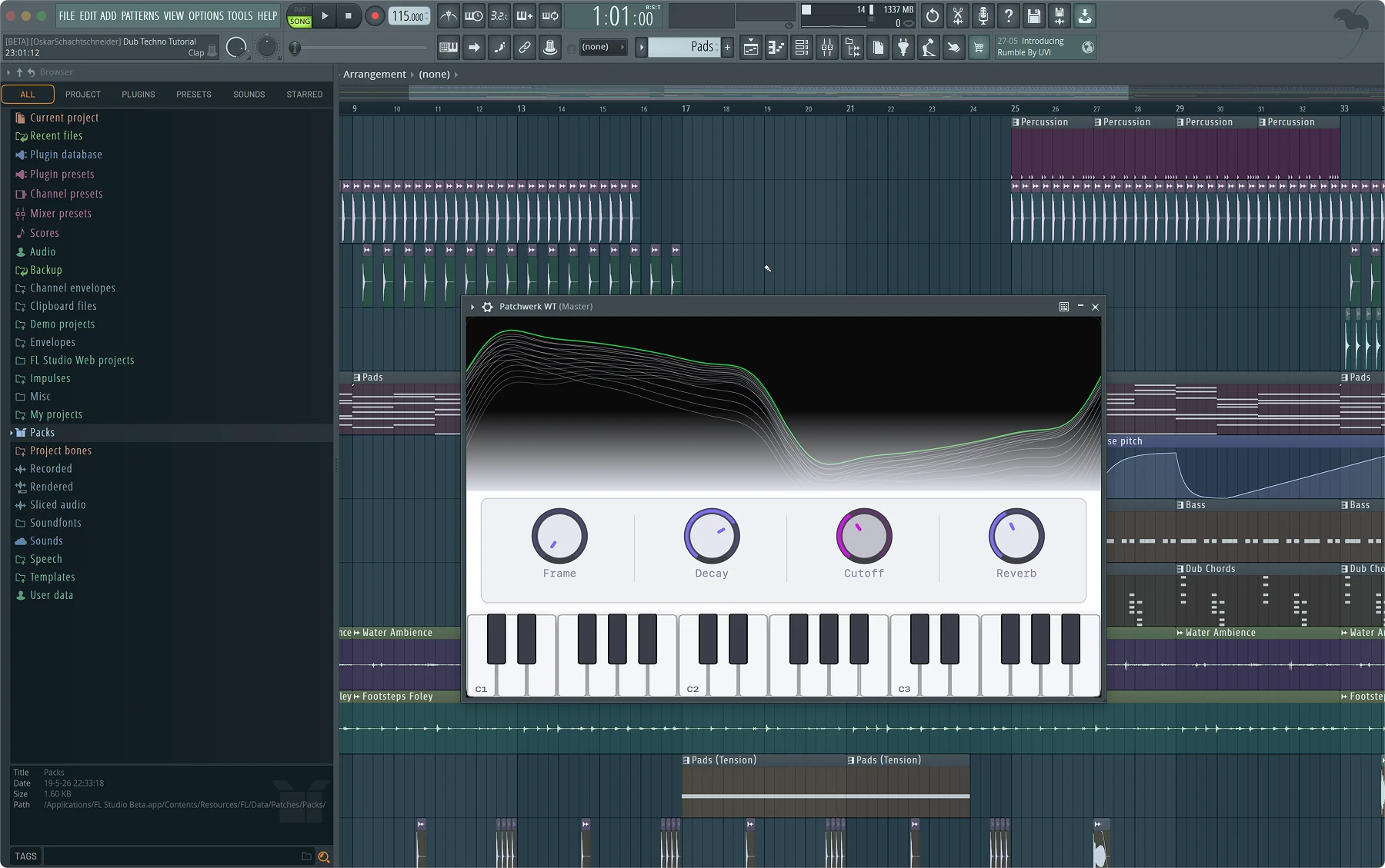 The Patchwerk plugin running in fl studio
